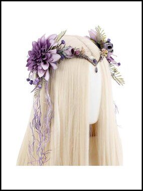 Woodland Flower Fairy Crown Forest Elf Headpiece with Vines Renaissance